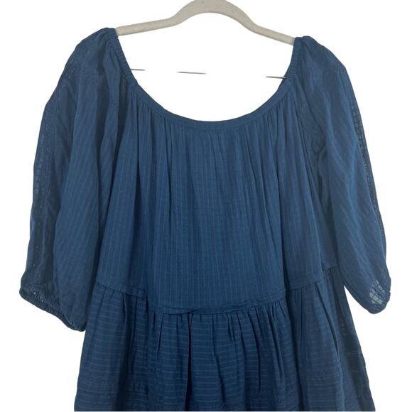 Free People Navy Off-Shoulder Mini Dress - Picture 3 of 14
